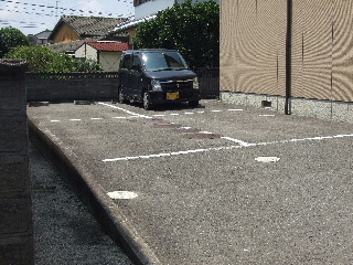 Parking lot. Parking space is also wide.