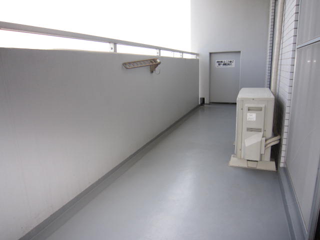 Balcony. It is wide enough to hang out the laundry.