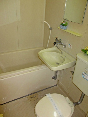 Bath. Bus toilet sharing