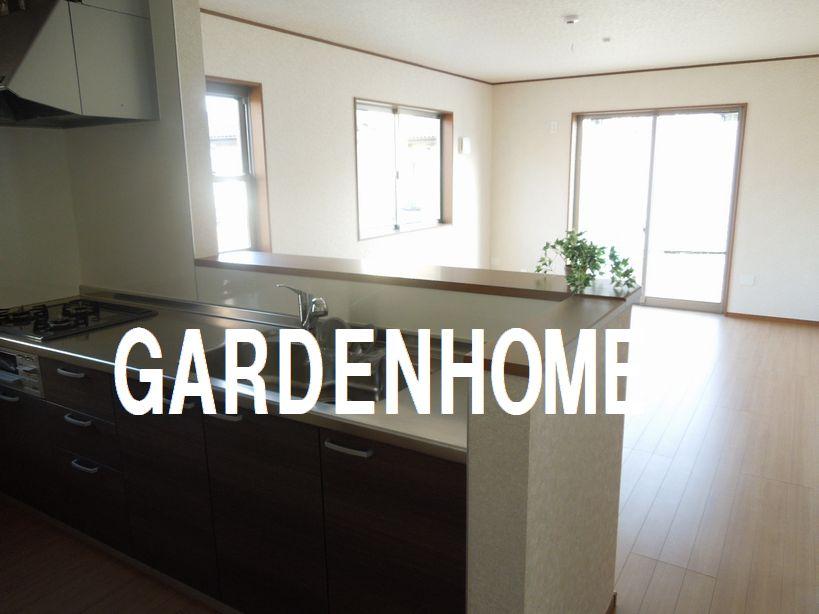 Model house photo. Spacious living