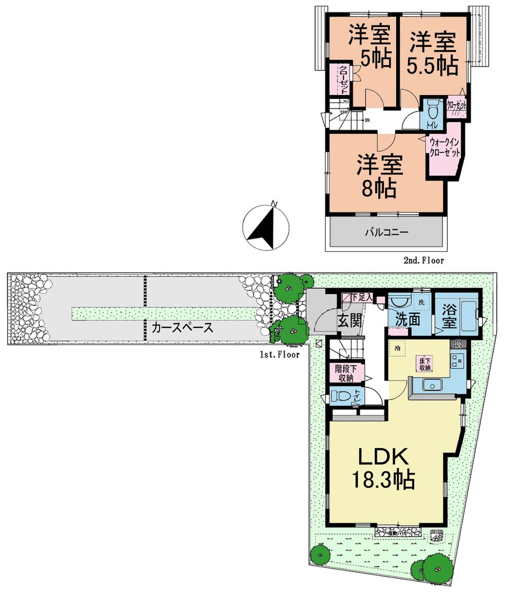 Floor plan. (9 Building), Price 35,800,000 yen, 3LDK, Land area 110.56 sq m , Building area 86.95 sq m