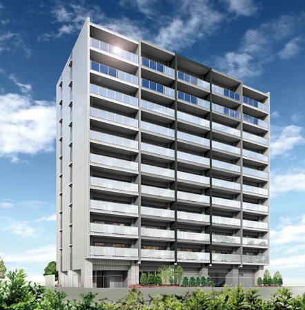 Buildings and facilities. White refined exterior design in tones is, You color brighten the landscape of this town. In all houses bright south-facing, Further enhance the sense of openness of the living room, From the balcony of adopting the glass handrail, Light and drenched with Mr. Mr., Refreshing wind is over to go to every corner of the room. (Exterior view)