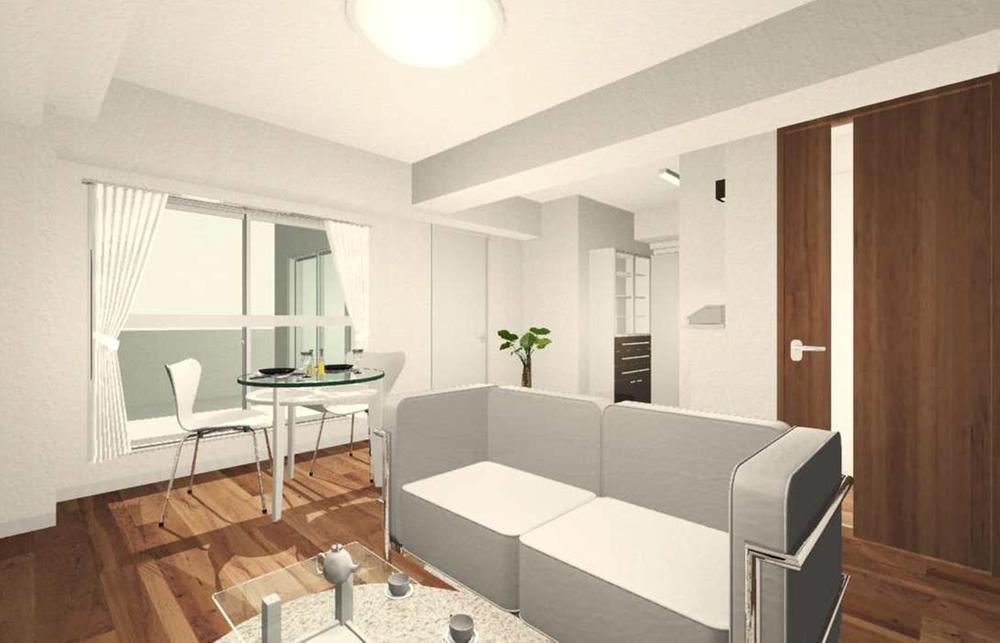 Living.  [LDK]  ■ About 11 tatami living dining kitchen is relax comfortably ideal for family recreation.  ■ Installing the intercom with a monitor that can check the visitor without opening the door. It is safe in crime prevention surface.