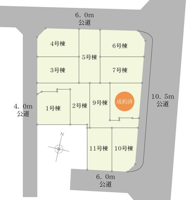 The entire compartment Figure. All 11 buildings, including corner lot. Building facing the south road, Open-minded local facing the 10.5m road, including sidewalks.