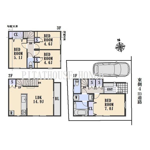 Floor plan. 30,800,000 yen, 4LDK, Land area 59.98 sq m , Building area 82.65 sq m