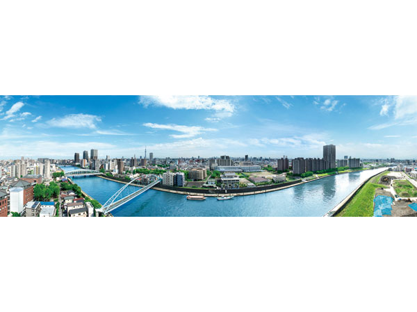 Shared facilities.  [Overlooking the beautiful Tokyo, To open mansion] The spread between the water and the sky, Sparkling beauty and Kana downtown landscape. While a location in close proximity to the city center, Because environment entertain the Sumida River to the south open sense of what is obtained. Time and dramatic panoramic views to change the look by season. Beautiful scene is, Will it deliver the crush in mind. (View from the 15th floor local equivalent / June 2013 shooting)