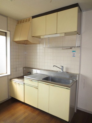 Kitchen. There is a window bright kitchen gas stove 2-neck installation Allowed