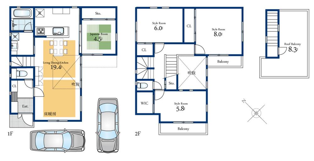 Floor plan. (B Building), Price 46,800,000 yen, 4LDK, Land area 113.73 sq m , Building area 110.8 sq m