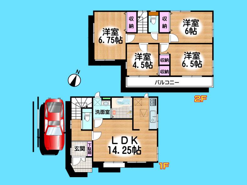 Floor plan. 33,500,000 yen, 4LDK, Land area 85.33 sq m , Building area 101.02 sq m  , Yes Car space ◆  Weekdays, It is possible your visit. Contact us, Free dial  [ 0120-40-4771 ]  Until. Nearby properties also will introduce Adachi. First, Please contact us