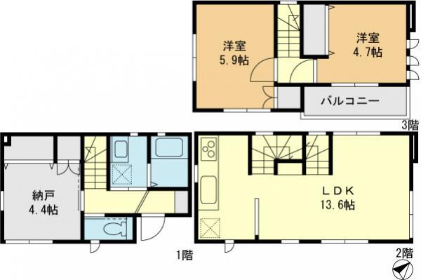 Floor plan. 23.8 million yen, 2LDK+S, Land area 46.17 sq m , Building area 70.93 sq m