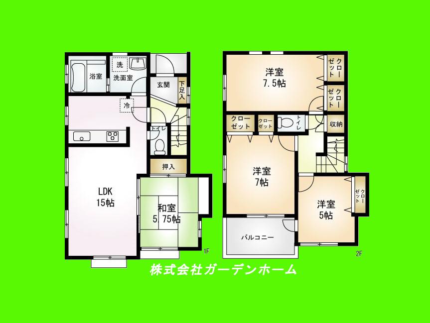 Floor plan. 36,800,000 yen, 4LDK, Land area 95 sq m , Building area 94.4 sq m   ■ With loft, With floor heating, Seismic grade tertiary acquisition. Day boasts of warm house. Also it has a popular bathroom ventilation dryer ■