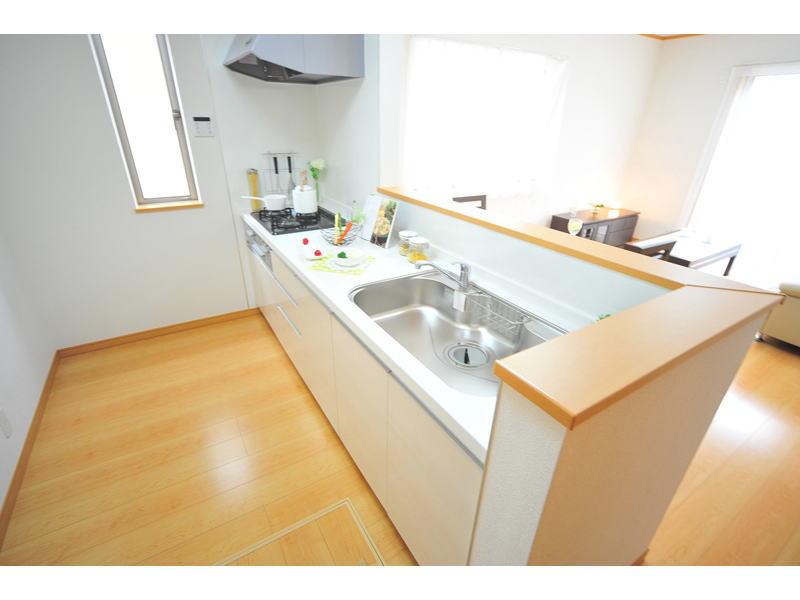 Kitchen. A Building kitchen Face-to-face kitchen with a clean sense of the white tones. I will longing. 