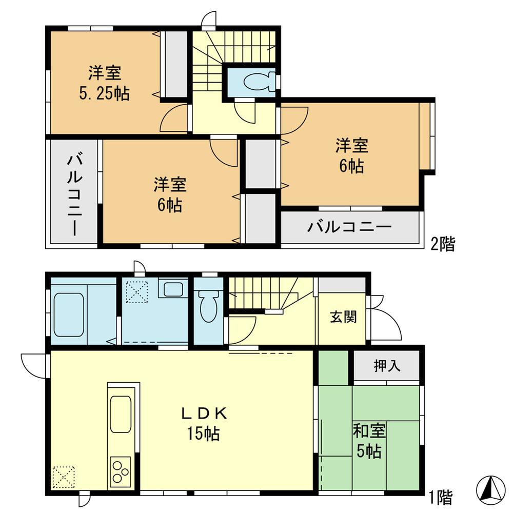 Floor plan. 40,900,000 yen, 4LDK, Land area 88.85 sq m , The building is the area 88.18 sq m 2-story 4LDK with parking