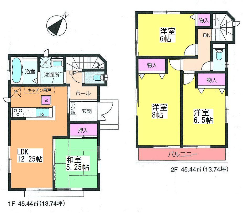 Floor plan. (B Building), Price 31,200,000 yen, 4LDK, Land area 91.14 sq m , Building area 90.88 sq m