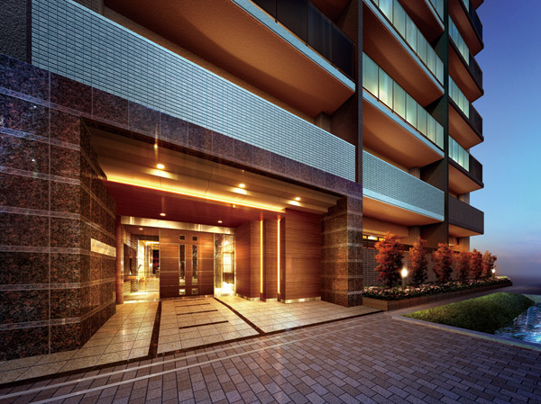 Shared facilities.  [Entrance Rendering] Passed down to this earth, Deciphering the memory of water, which has guarded, To project to the building. O and sparkle create a water surface, Beautiful composition is born of the face of building a collection of frame of aesthetics.