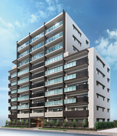 Buildings and facilities. All houses facing south. Corner location of excellent openness dihedral road plus green road. (Exterior view)