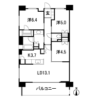 Floor: 3LDK, occupied area: 72.55 sq m