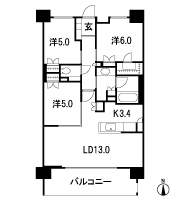 Floor: 3LDK, occupied area: 71.26 sq m