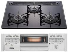 Same specifications photo (kitchen).  [Glass top gas stove]  Glass top plate can be wiped off the dirt easier. Sensor stove installed. 