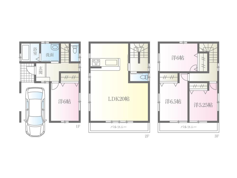 Floor plan. (25 Building), Price 41,800,000 yen, 4LDK, Land area 75.09 sq m , Building area 119.07 sq m