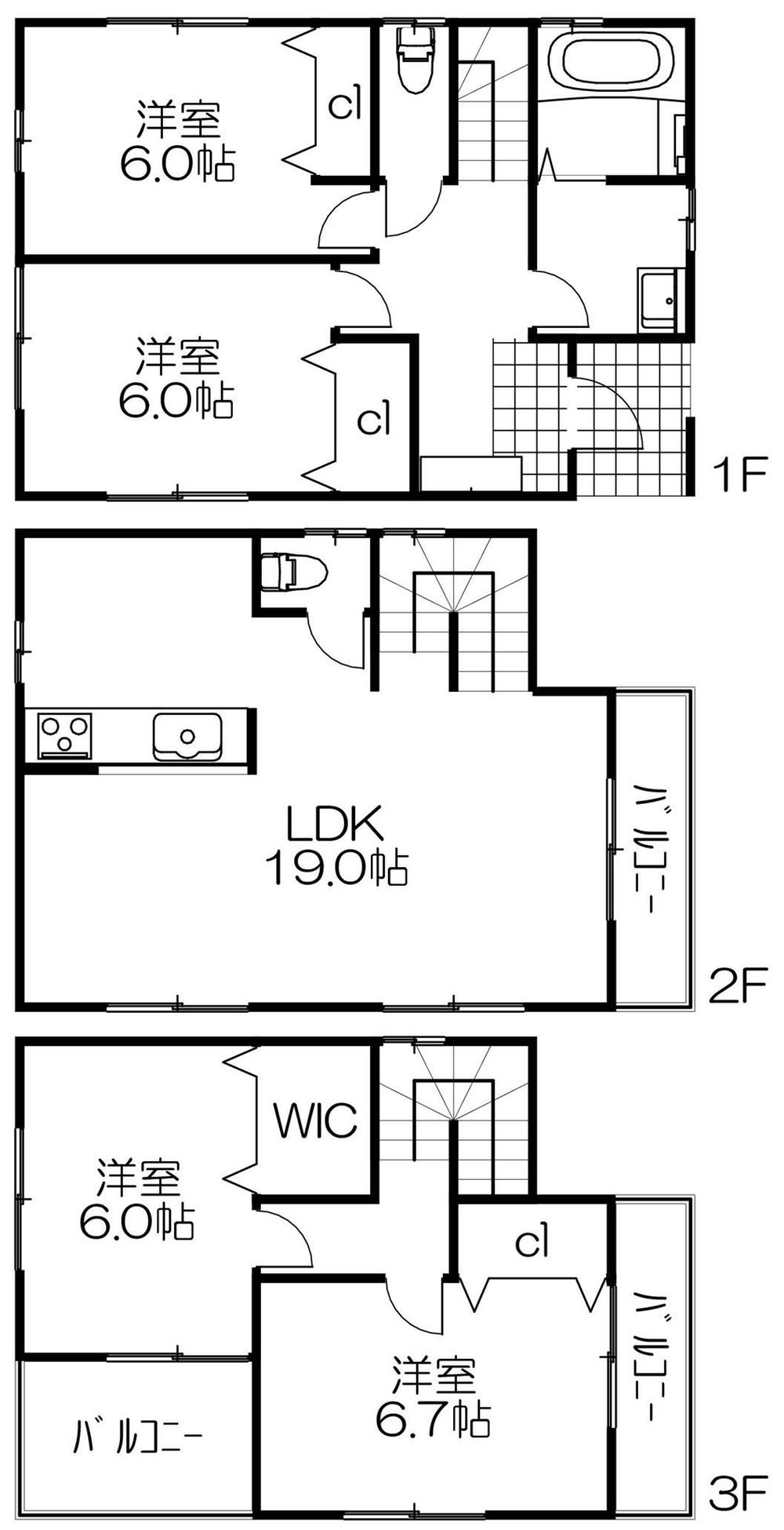 Floor plan. (Building 2), Price 36,800,000 yen, 4LDK, Land area 94.49 sq m , Building area 103.68 sq m