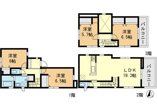 Floor plan. 38,800,000 yen, 4LDK, Land area 90.16 sq m , Building area 106.6 sq m
