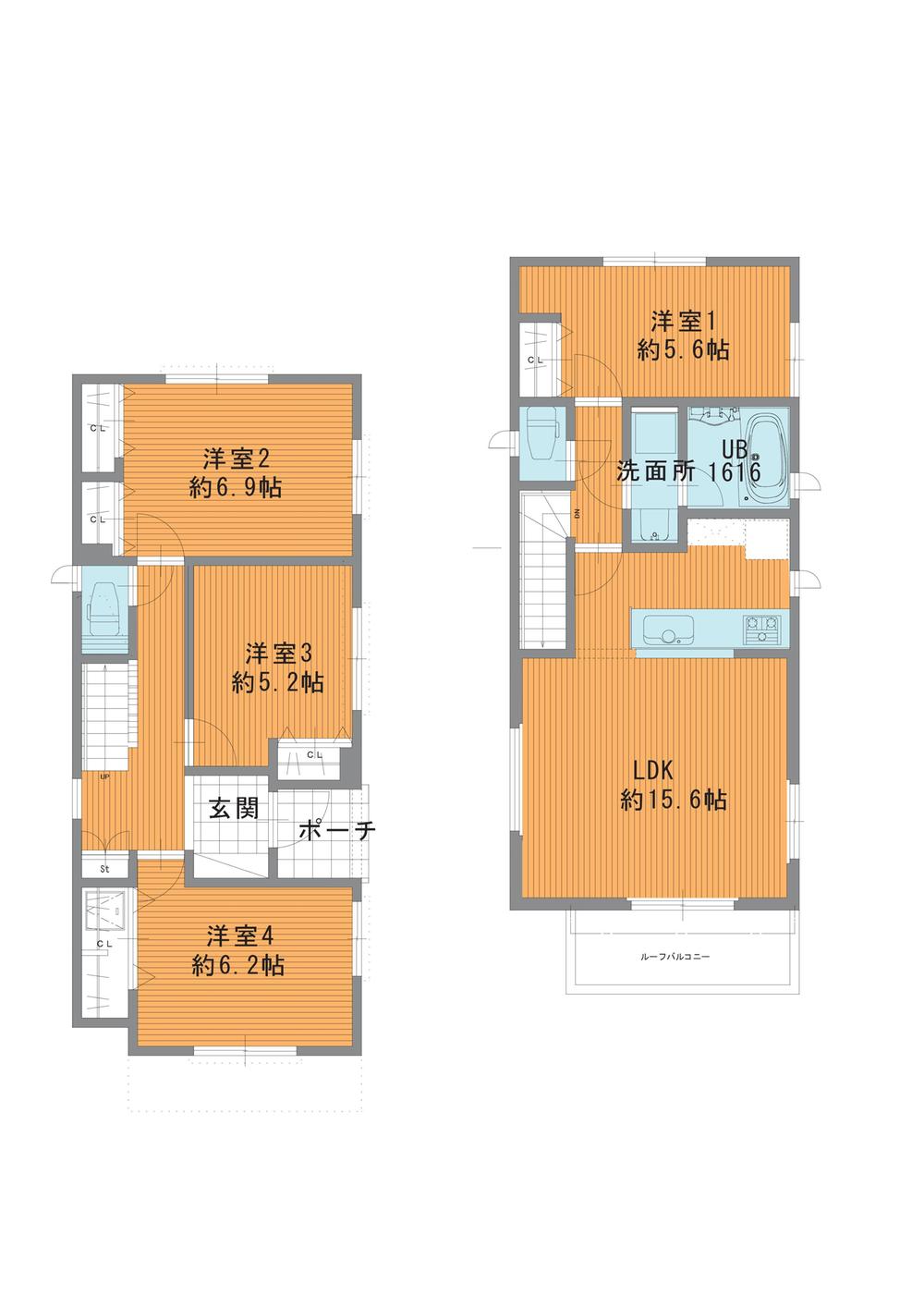 Floor plan. 44,700,000 yen, 4LDK, Land area 96.81 sq m , Building area 95.59 sq m floor plan is the clear 4LDK