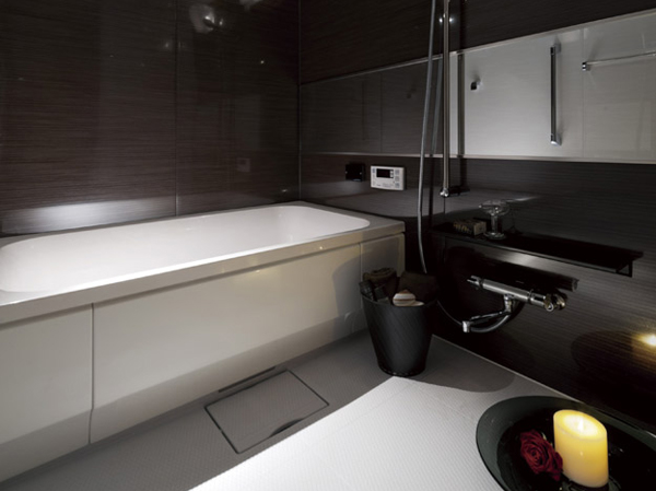 Bathing-wash room.  [Low floor type unit bus] Tub of Matagi is low, From small children to the elderly, Everyone has adopted a low-floor type unit bus that is easy bathing.