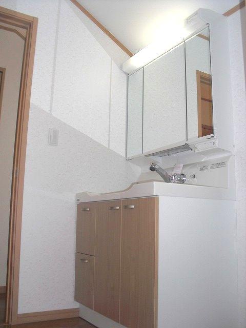 Wash basin, toilet. Bathroom vanity