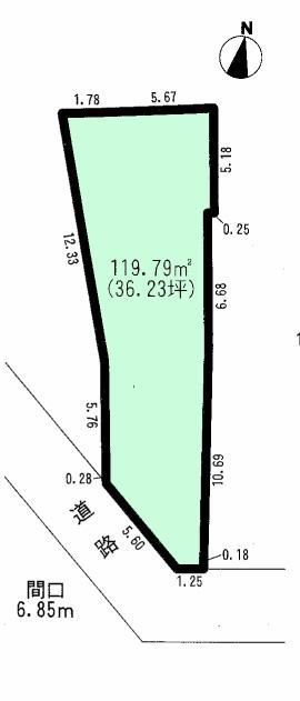 Compartment figure. Land price 26 million yen, Land area 119.79 sq m