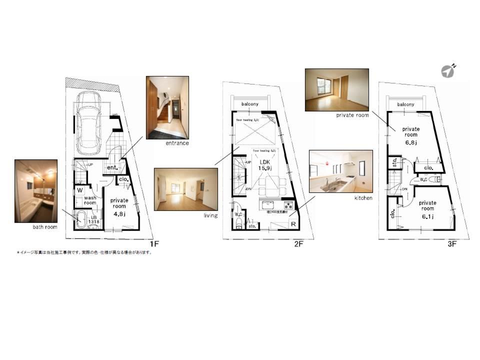 Floor plan. 43,800,000 yen, 3LDK, Land area 51.53 sq m , Building area 90.99 sq m