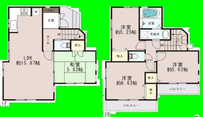 Floor plan. Price 32,800,000 yen, 4LDK, Land area 84.66 sq m , Building area 88.38 sq m