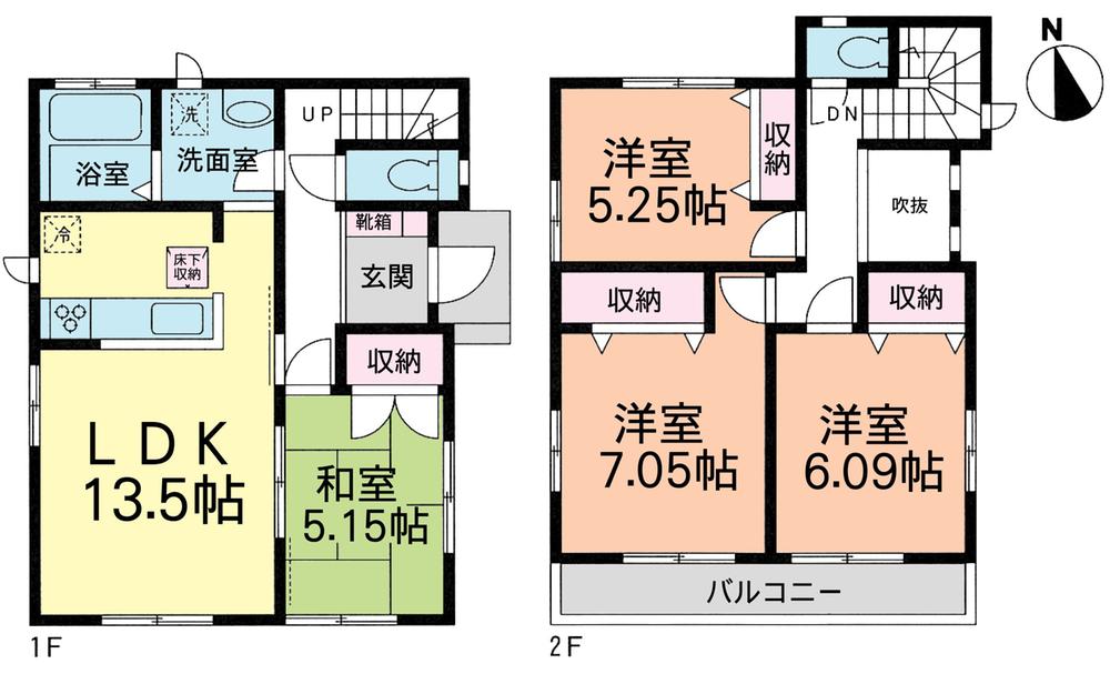 Floor plan. (E Building), Price 27,900,000 yen, 4LDK, Land area 88.04 sq m , Building area 92.01 sq m