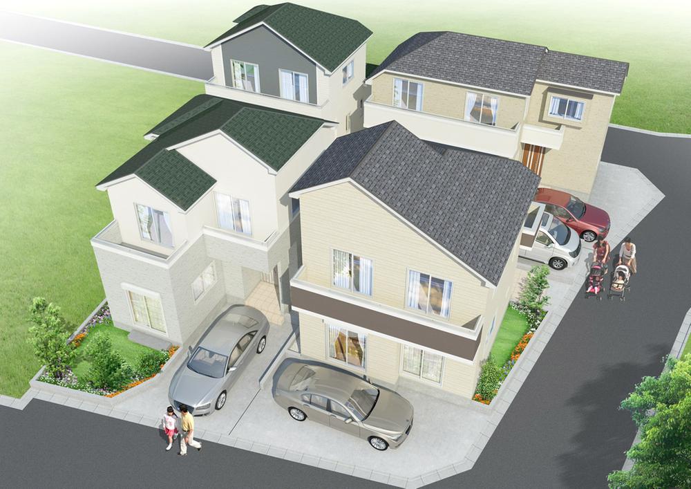 Rendering (appearance). All four buildings Rendering