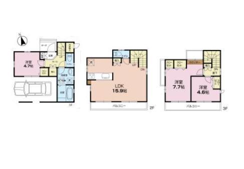 Floor plan. 43,800,000 yen, 3LDK, Land area 66.17 sq m , Building area 95.21 sq m