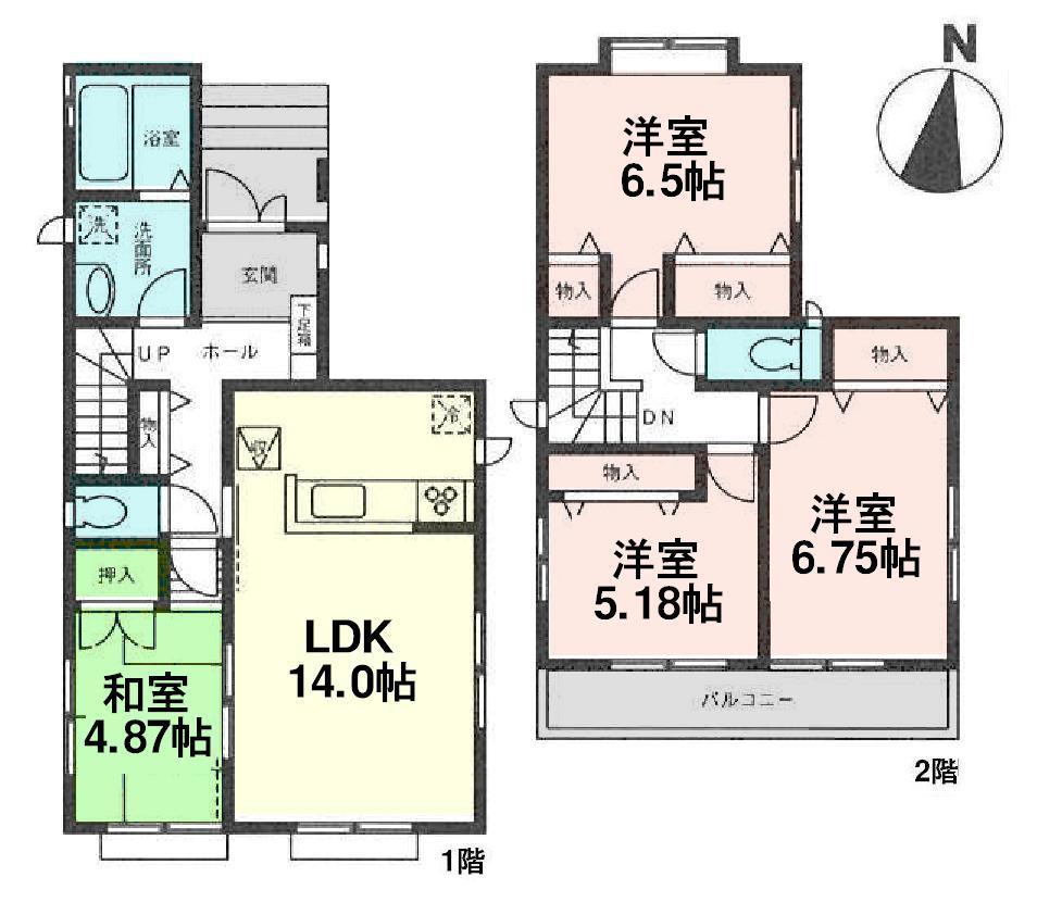 Floor plan. (C Building), Price 32,800,000 yen, 4LDK, Land area 88.21 sq m , Building area 92.95 sq m