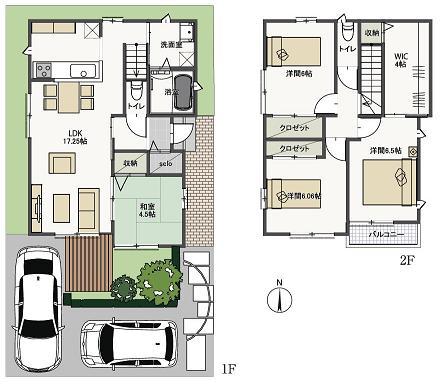Building plan example (floor plan). Building plan example (B No. land) Building price 28 million yen Building area 99.58 sq m