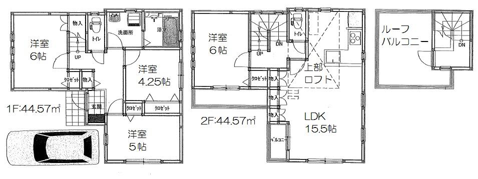 Building plan example (floor plan). Building plan example building price 17.5 million yen, Building area 94.11 sq m