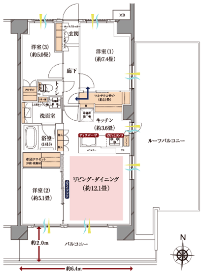Floor: 3LDK + MC, occupied area: 75.46 sq m, Price: TBD
