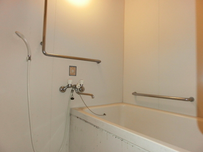 Bath. This bath equipped with a handrail. 