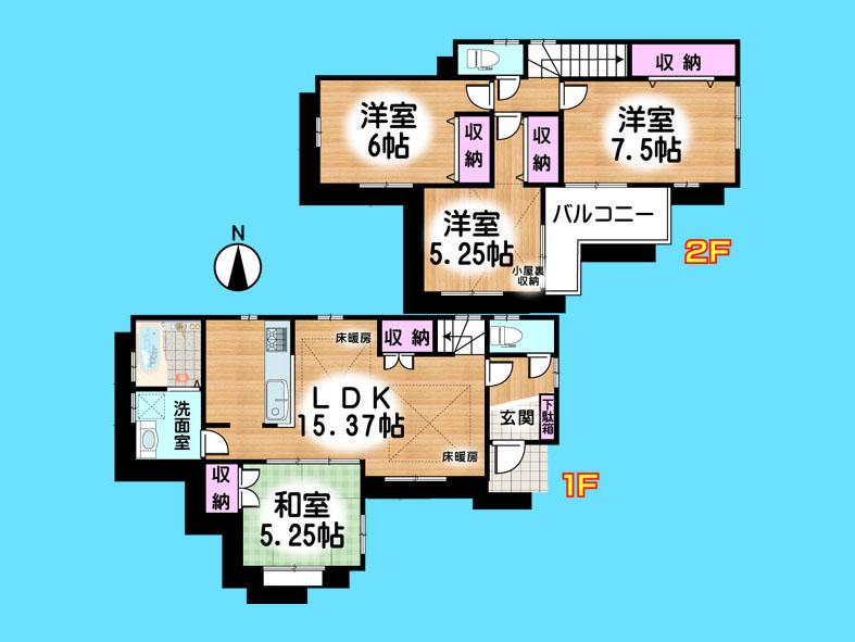 Floor plan. 32,800,000 yen, 4LDK, Land area 89.25 sq m , Building area 95.43 sq m  , Yes Car space ◆  Weekdays, It is possible your visit. Contact us, Free dial  [ 0120-40-4771 ]  Until. Nearby properties also will introduce Adachi. First, Please contact us