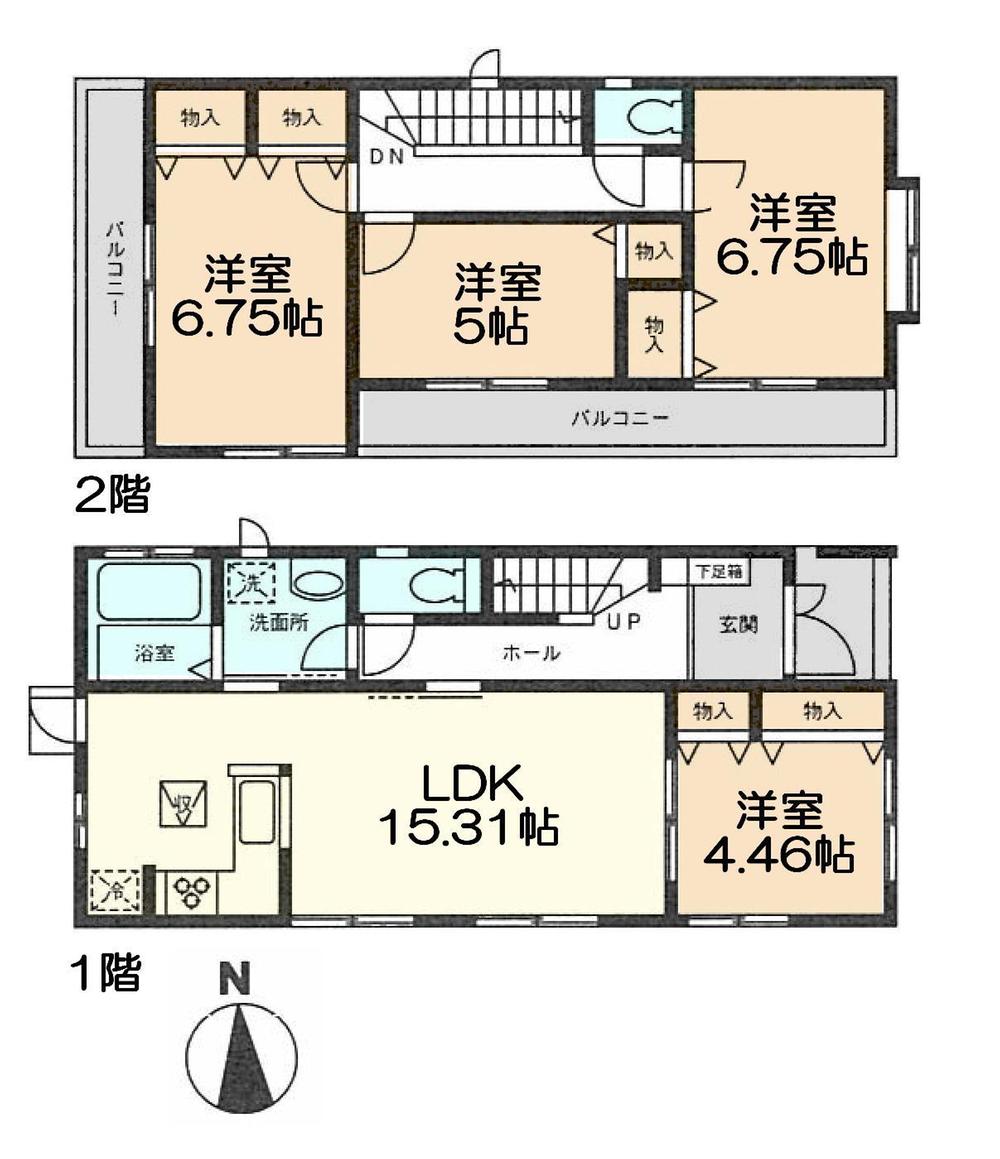 Floor plan. (C Building), Price 39,900,000 yen, 4LDK, Land area 91.1 sq m , Building area 95.64 sq m