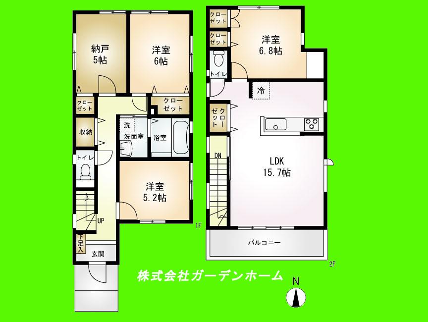Floor plan. (3), Price 32,800,000 yen, 3LDK+S, Land area 104.31 sq m , Building area 95.01 sq m