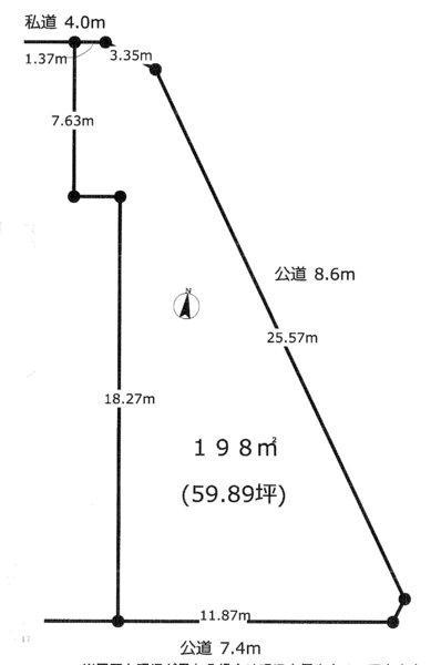 Compartment figure. Land price 52,800,000 yen, Land area 198 sq m