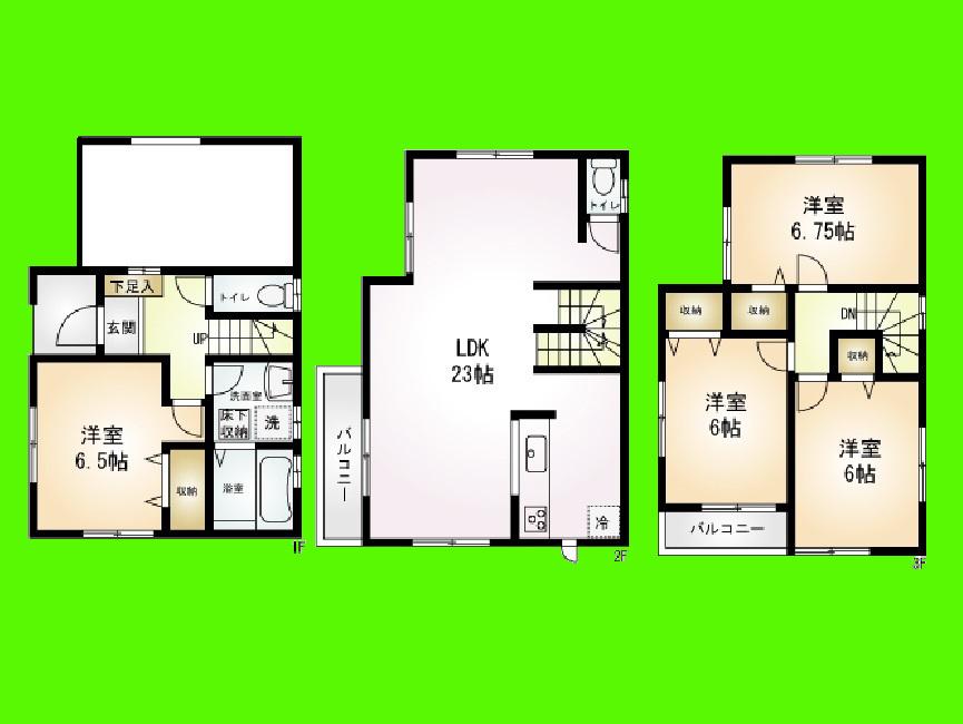 Floor plan. (8 Building), Price 36,800,000 yen, 4LDK, Land area 75.1 sq m , Building area 118.66 sq m
