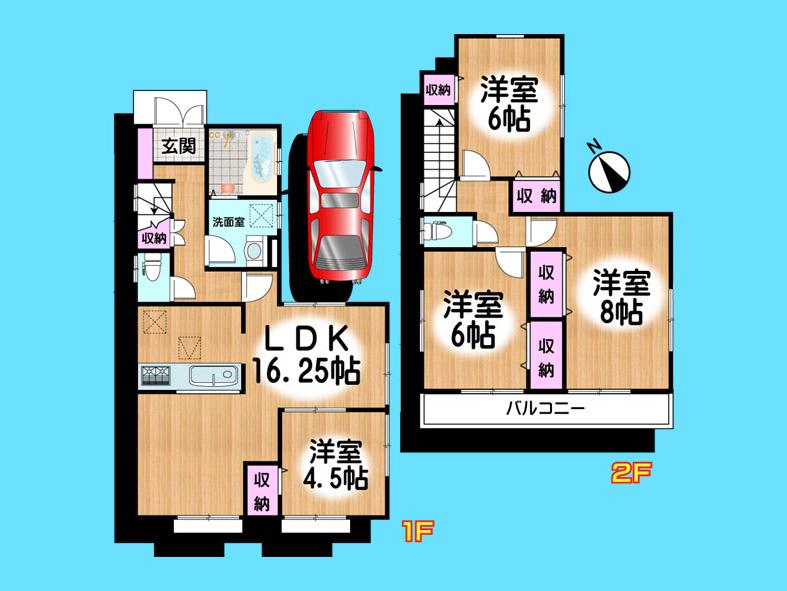 Floor plan. 25,800,000 yen, 4LDK, Land area 95.06 sq m , Building area 96.05 sq m  , Yes Car space ◆  Weekdays, It is possible your visit. Contact us, Free dial  [ 0120-40-4771 ]  Until. Nearby properties also will introduce Adachi. First, Please contact us