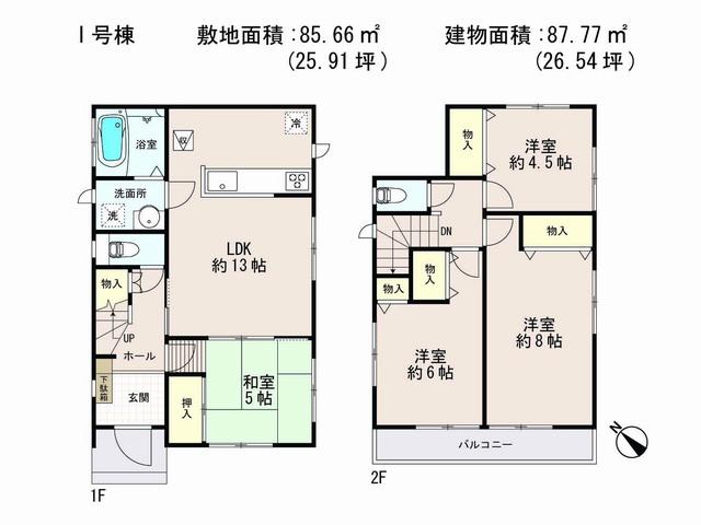 Floor plan. 25,900,000 yen, 4LDK, Land area 85.66 sq m , Building area 87.77 sq m floor plan