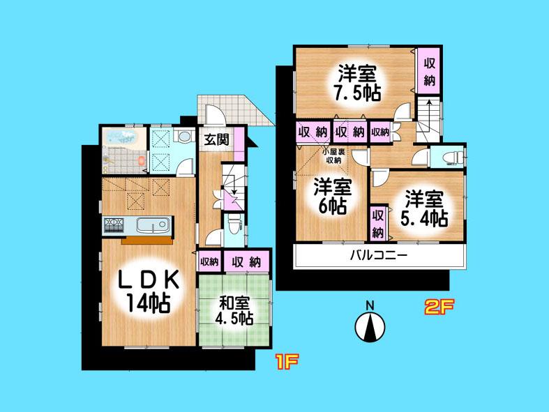 Floor plan. 31,800,000 yen, 4LDK, Land area 90.35 sq m , Building area 89.1 sq m  , Yes Car space ◆  Weekdays, It is possible your visit. Contact us, Free dial  [ 0120-40-4771 ]  Until. Nearby properties also will introduce Adachi. First, Please contact us