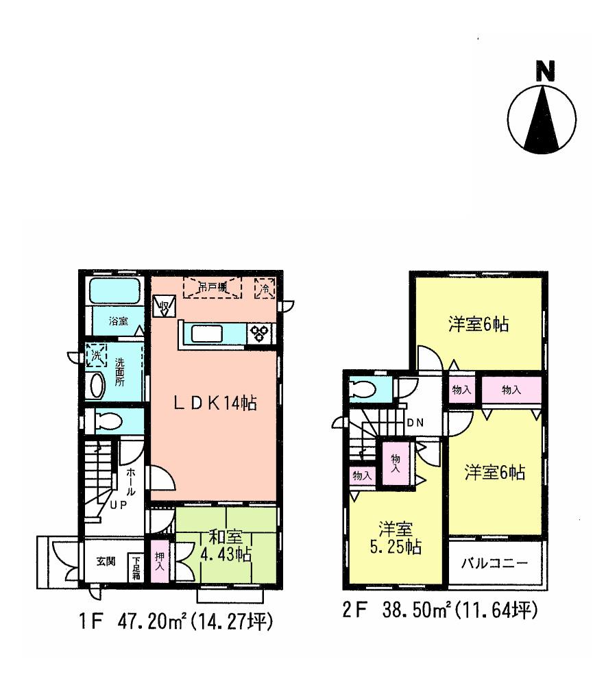 Floor plan. (2), Price 32,800,000 yen, 4LDK, Land area 91.15 sq m , Building area 85.7 sq m