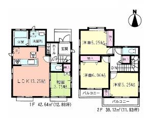 Floor plan. (N), Price 32,900,000 yen, 4LDK, Land area 87.02 sq m , Building area 81.76 sq m